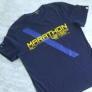 RLX Ralph Lauren Navy Marathon T Shirt S Large